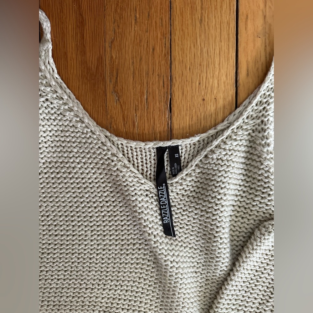 Knit open shoulder beach sweater